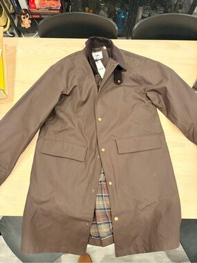 TNA Brown Trench Coat with Corduroy Collar